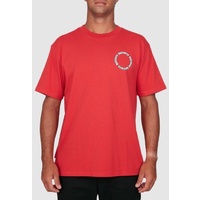 RVCA Bakervca Circle Logo Short Sleeve RED T-Shirt Tee Ruca Baker