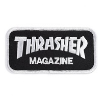 Thrasher Magazine - Thrasher Logo Patch Black / Silver 4" Inch