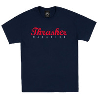 Thrasher Magazine - Script Navy Blue Shirt | T-Shirt Short Sleeve Tee