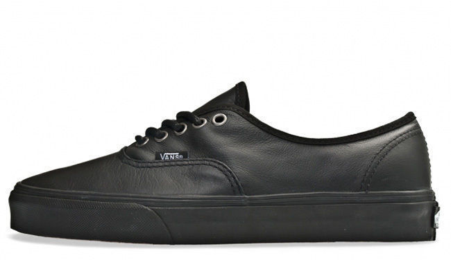 vans authentic black italian leather