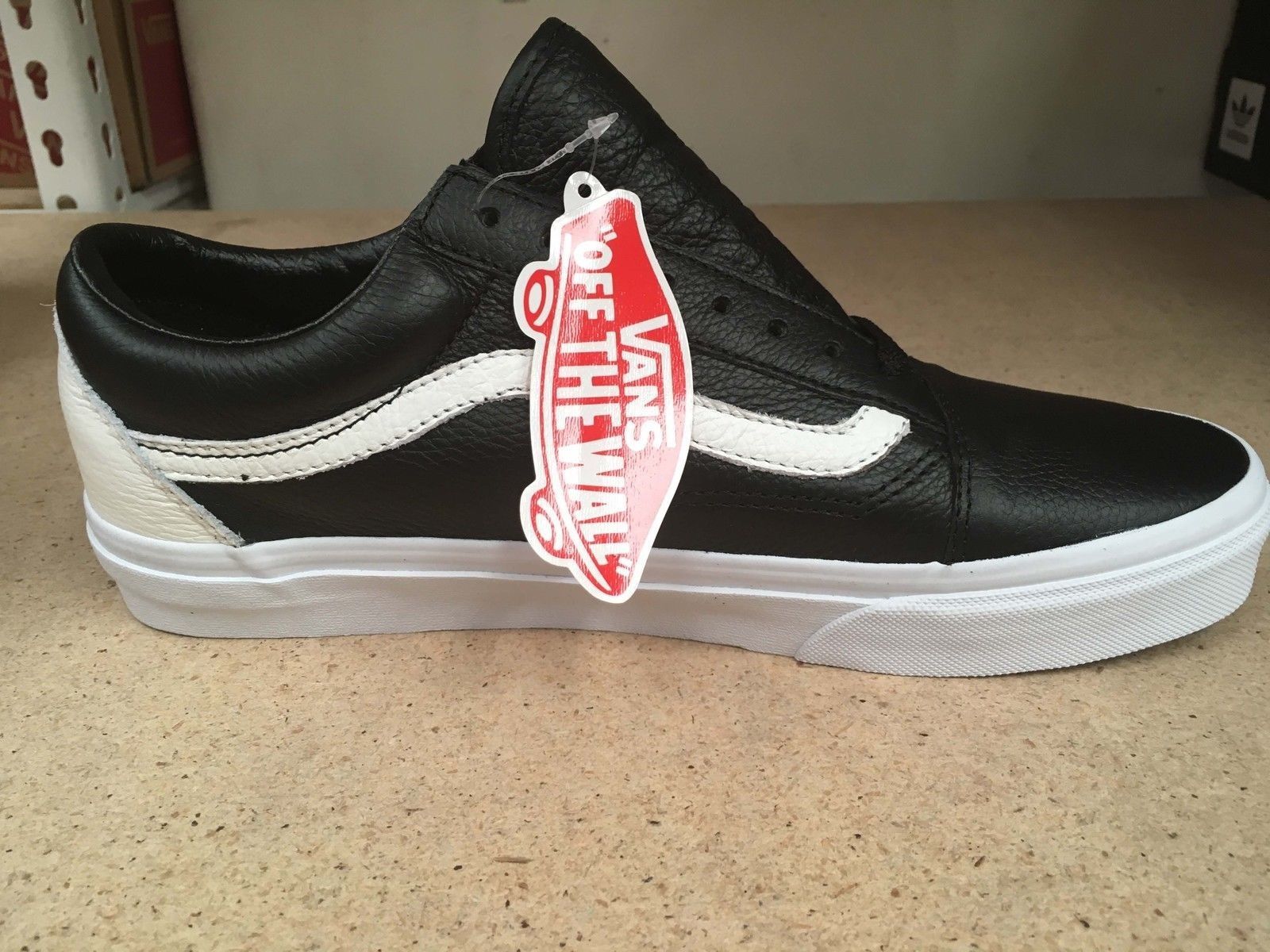 vans old skool black true white leather