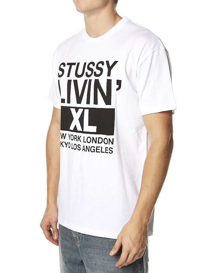 STUSSY LIVIN' XL TEE WHITE T-SHIRTS SKATE NEW ST051014 FREE POST AUST ...