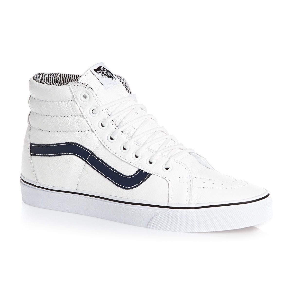 buy \u003e white leather hi top vans, Up to 