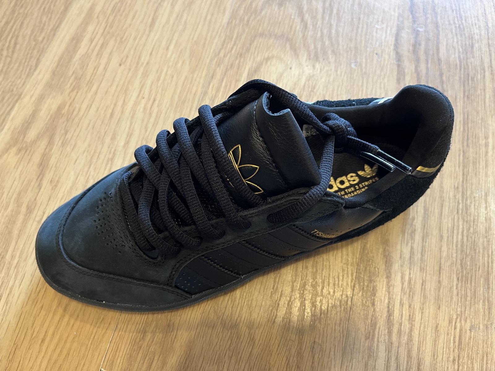 Adidas - Tyshawn Low Black/ Black / Gold GY6957 Shoes Originals US Mens ...