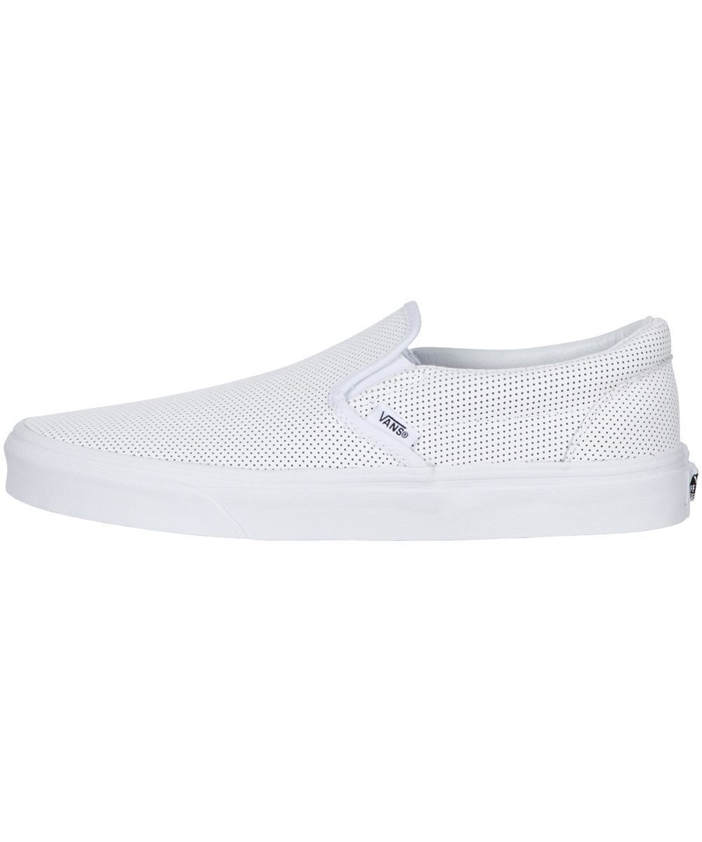 VANS SHOES CLASSIC SLIP ON WHITE PERFORATED LEATHER CSO AUST