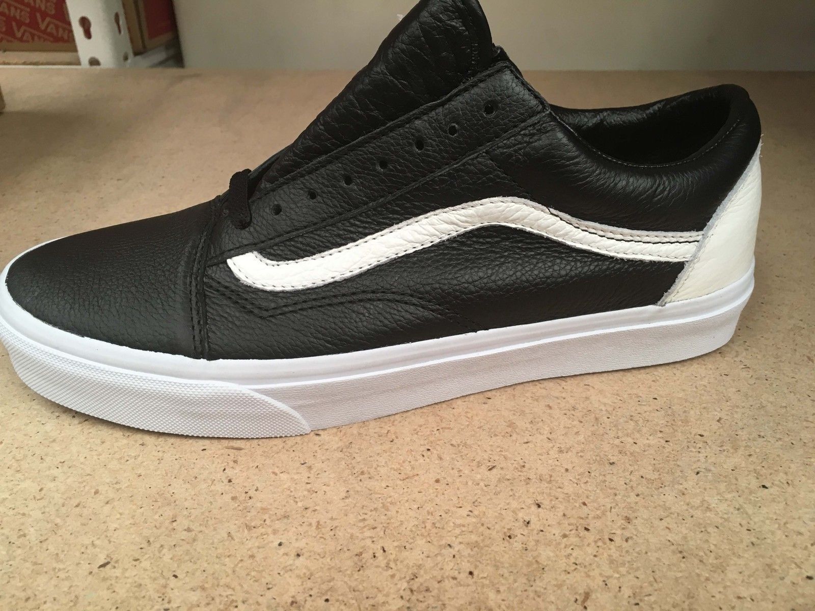 black leather shoes vans