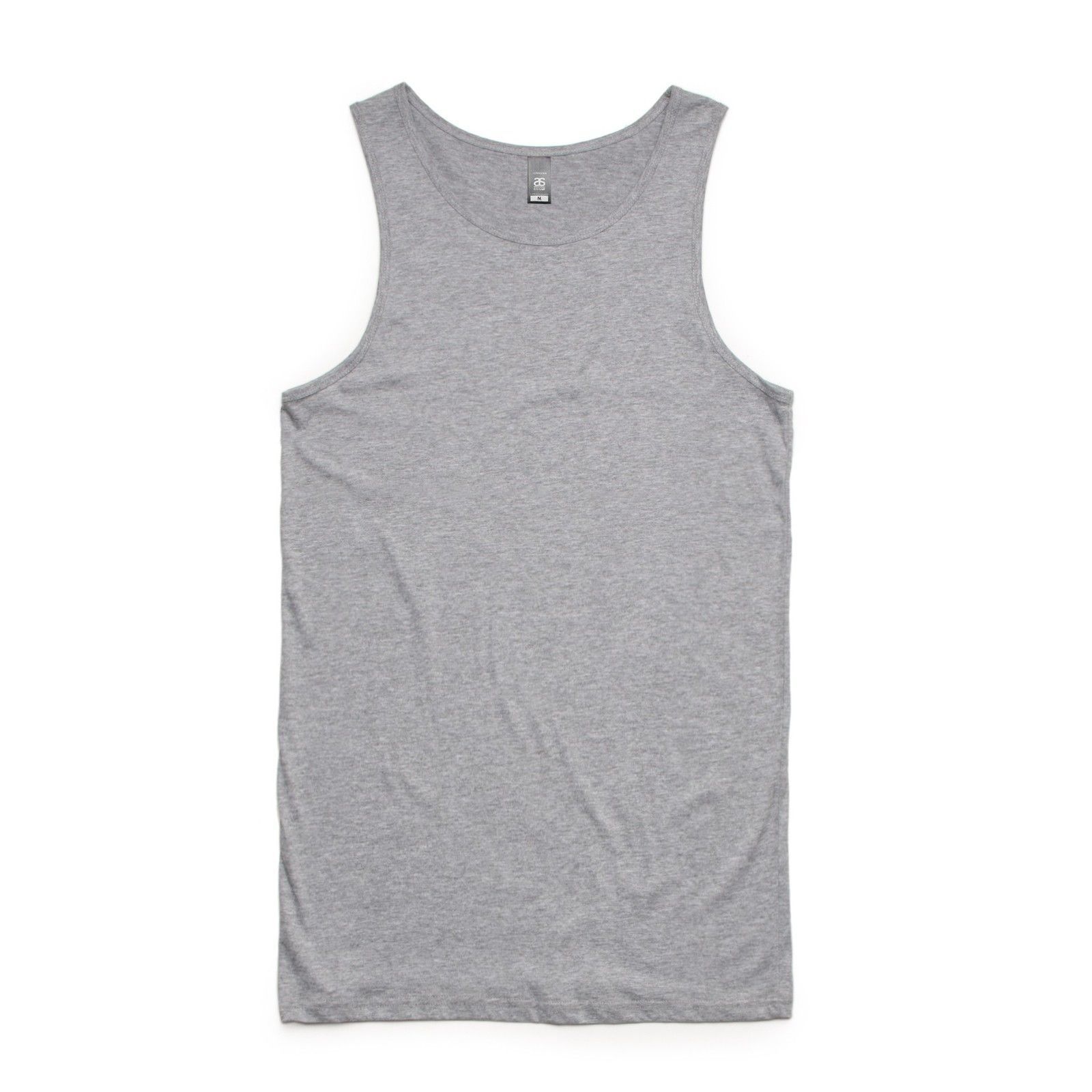 AS COLOUR SINGLET LOWDOWN TANK TOP PLAIN GREY MARLE NEW MENS AUST SELLER  KINGPIN