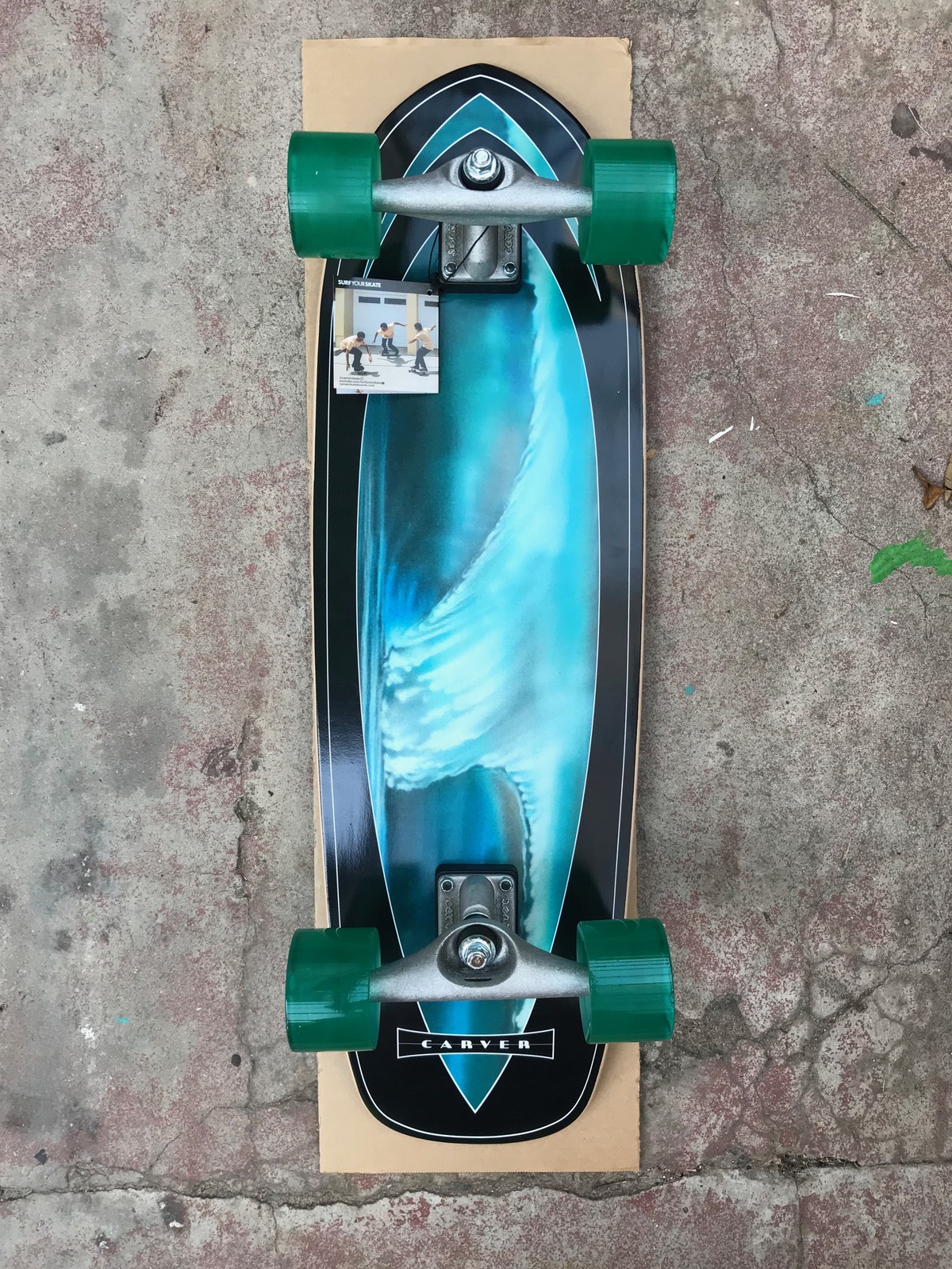 CARVER Super Surfer Complete Skateboard w/ CX Raw AQUA BLUE
