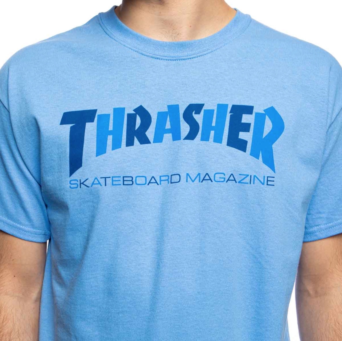 THRASHER MAGAZINE Checkers Tee CAROLINA BLUE | thrasher T-shirt