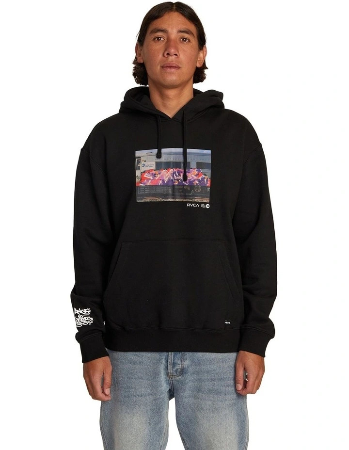 Rvca hoodie black hotsell