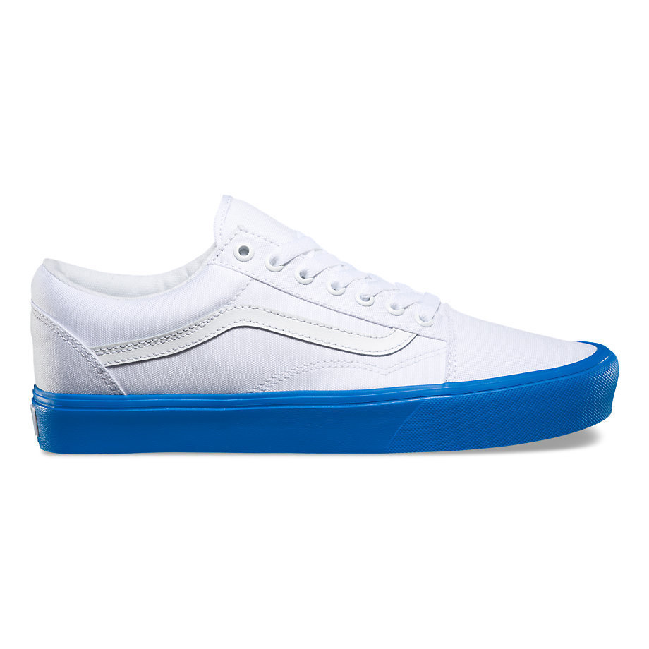 white an blue vans