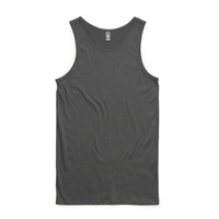 AS COLOUR SINGLET LOWDOWN TANK TOP PLAIN CHARCOAL NEW MENS AUST SELLER KINGPIN