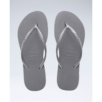 HAVAIANAS H. SLIM STEEL GREY Thongs Sandals WOMENS FREE POST Flip Flops METALLIC