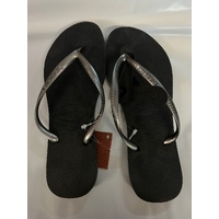 HAVAIANAS SLIM GREY / GRAPHITE Thongs Sandals WOMENS FREE POST Flip Flops