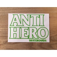 ANTI HERO GREEN SKATEBOARD OG STICKER 6" INCH NEW TRANSPARENT CLEAR STICKER AUST SELLER 1 ASSORTED STICKER.