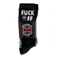 INDEPENDENT SOCKS F*CK OFF CREW 4 PACK BLACK SIZE 6-10 INDY AUSTRALIAN SELLER