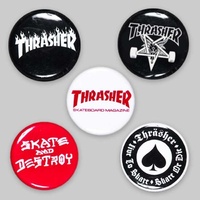 THRASHER SKATEBOARD MAG Logo Buttons (5 Pack)