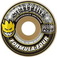 SPITFIRE FORMULA FOUR SKATEBOARD WHEELS CONICAL 56MM SF F4 99D CONICAL YELLOW PRINT
