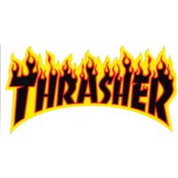 THRASHER SKATEBOARD MAGAZINE FLAME STICKER YELLOW 6' X 2.5'' INCH NEW AUSTRALIAN SELLER KINGPIN