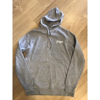 KINGPIN SKATE SUPPLY HOOD JUMPER GREY SHOELACE PRINT PULLOVER