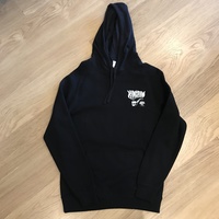 KINGPIN SKATE SUPPLY HOOD JUMPER BLACK PIPE PRINT HAZY DEEDS PULLOVER