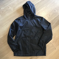 KINGPIN SKATE SUPPLY HOODED JACKET BLACK ZIP FRONT WINDBREAKER DRAWSTRINGS