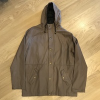 KINGPIN SKATE SUPPLY HOODED JACKET GREY LARGE ZIP FRONT BUTTONS WINDBREAKER