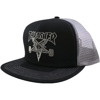 Thrasher Skategoat Snapback Mesh Hat BLACK / GREY Cap Skate Free Post Aust Skate Goat