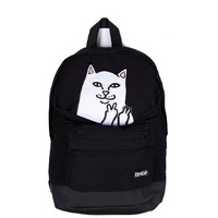 RIP N DIP RipnDip Lord Nermal Peace Backpack Bag BLACK | white cat peace sign