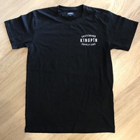 KINGPIN SKATE SUPPLY Youth S/S TEE SHIRT BLACK WHITE ORIGINAL PRINT