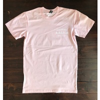 KINGPIN SKATE SUPPLY S/S TEE SHIRT PINK WHITE ORIGINAL PRINT