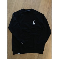 99 DEGREES Reaper Horse Crew Jumper BLACK / WHITE