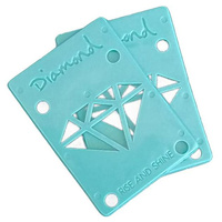 DIAMOND RISER BRILLIANT BLUE 1/8" risers SKATEBOARD SET OF 2