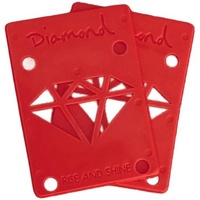 DIAMOND RISER RED 1/8" risers SKATEBOARD SET OF 2