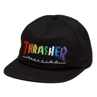 THRASHER MAGAZINE Rainbow Mag Snapback Cap Hat BLACK OSFM