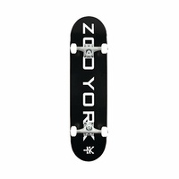 ZOO YORK OG 95 Logo Block 7.75" BLACK WHITE Complete Skateboard