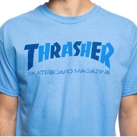 THRASHER MAGAZINE Checkers Tee CAROLINA BLUE | thrasher T-shirt