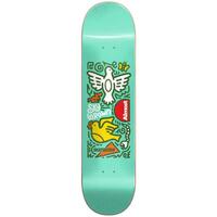 ALMOST Skateistan Sky Brown Doodle R7 7.75" X 31.1" Skateboard Deck MINT GREEN
