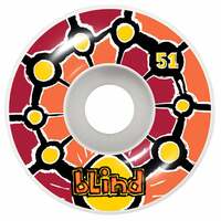 BLIND Round Space V2 51mm Skateboard Wheels RED ORANGE Set of 4