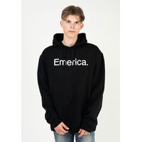 EMERICA HOODY PURE LOGO PULLOVER HOOD BLACK HOODIE HOODED FLEECE