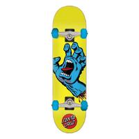 SANTA CRUZ COMPLETE SCREAMING HAND 7.75" X 30.0" MINI YELLOW SKATEBOARD