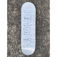 KINGPIN SKATEBOARD DECK LETTERS WHITE ASST SIZES FREE GRIP