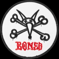 POWELL PERALTA VATO RAT PATCH 3.5" WHITE Bones Brigade Skateboard