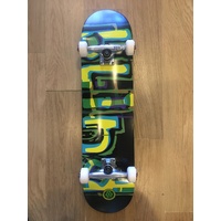 BLIND COMPLETE SKATEBOARD LOGO GLITCH GREEN/YELLOW 7.875" Skate Board BLACK