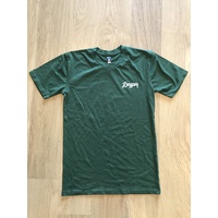 KINGPIN SKATE SUPPLY S/S TEE SHIRT FORREST GREEN SHOELACE PRINT
