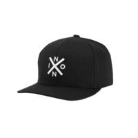 NIXON EXCHANGE BLACK / White SK8 flexfit FF SKATEBOARD HAT CAP