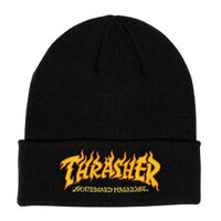 THRASHER MAGAZINE Fire Logo Beanie Hat BlackOSFA