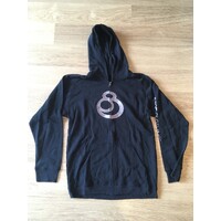 Juice - Embroidered Logo Hoodie Jumper Black / Grey Zip Up Zipper Mens Large
