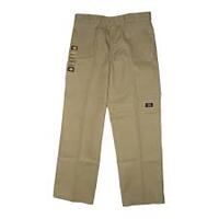 DICKIES Loose Fit Double Knee 85283 Straight Leg Twill Work Pants KHAKI
