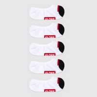 Globe - Tipper Invisible Sock Ankle Socks White 5 Pack Mens Size 7 - 11